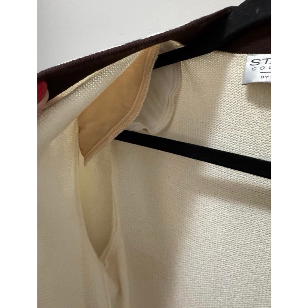 ST JOHN COLLECTION | Cream & Brown Cardigan M - Picture 3 of 10